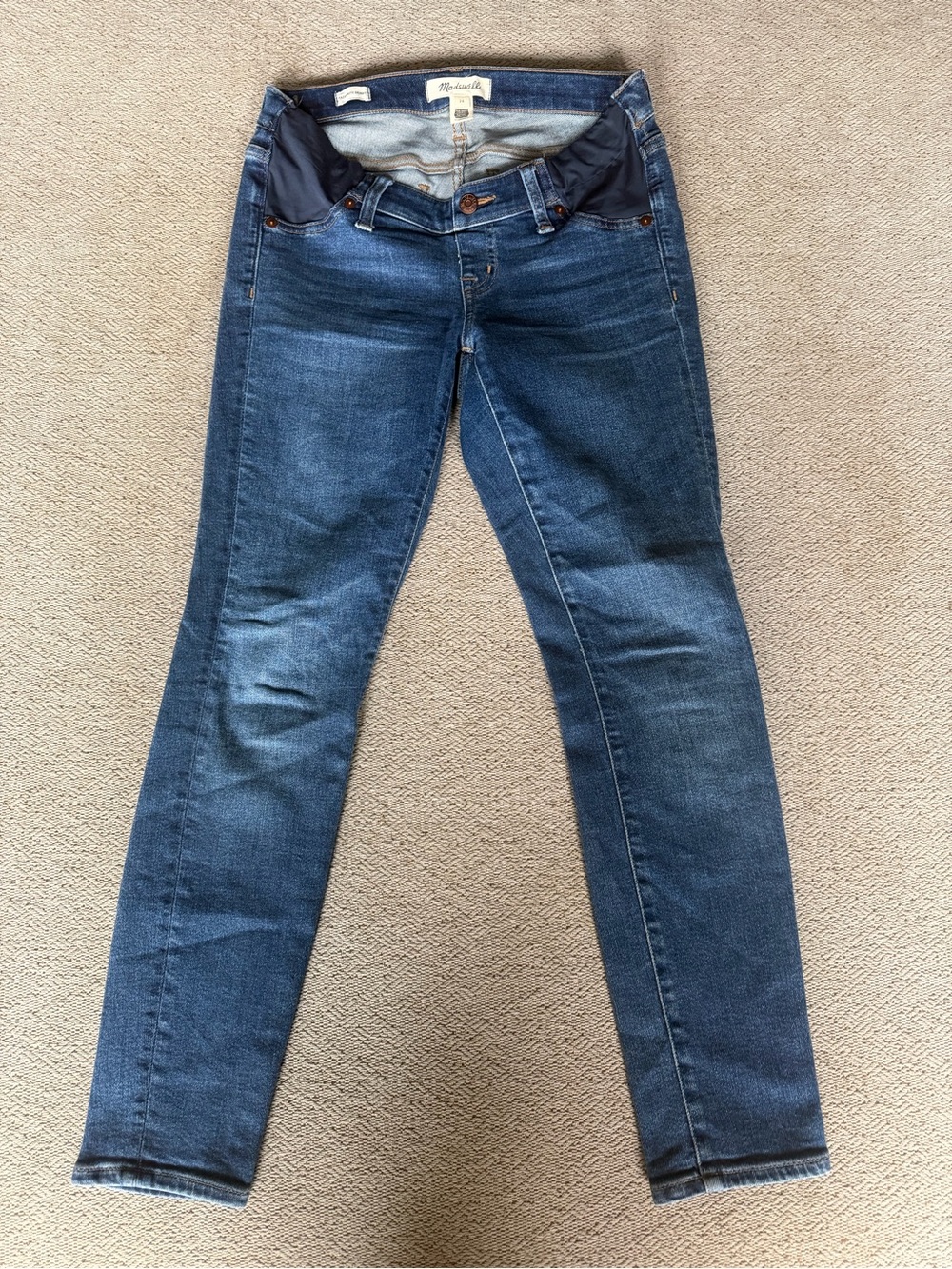 Madewell Maternity Skinny Jeans Side Panel Blue Wash Size 26